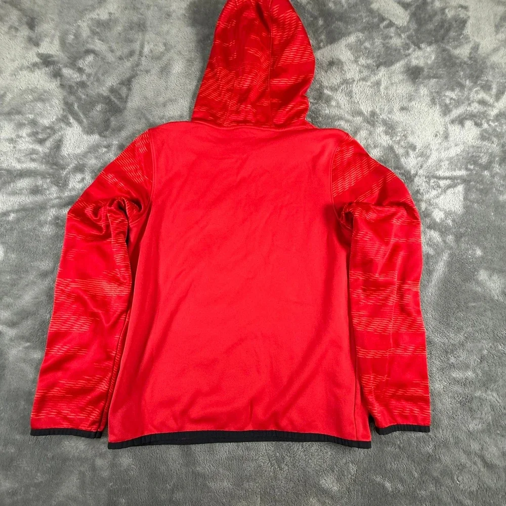 Under Armour Red ColdGear Hoodie Boys Large Loose Fit Athletic Hoodie - Picture 4 of 6